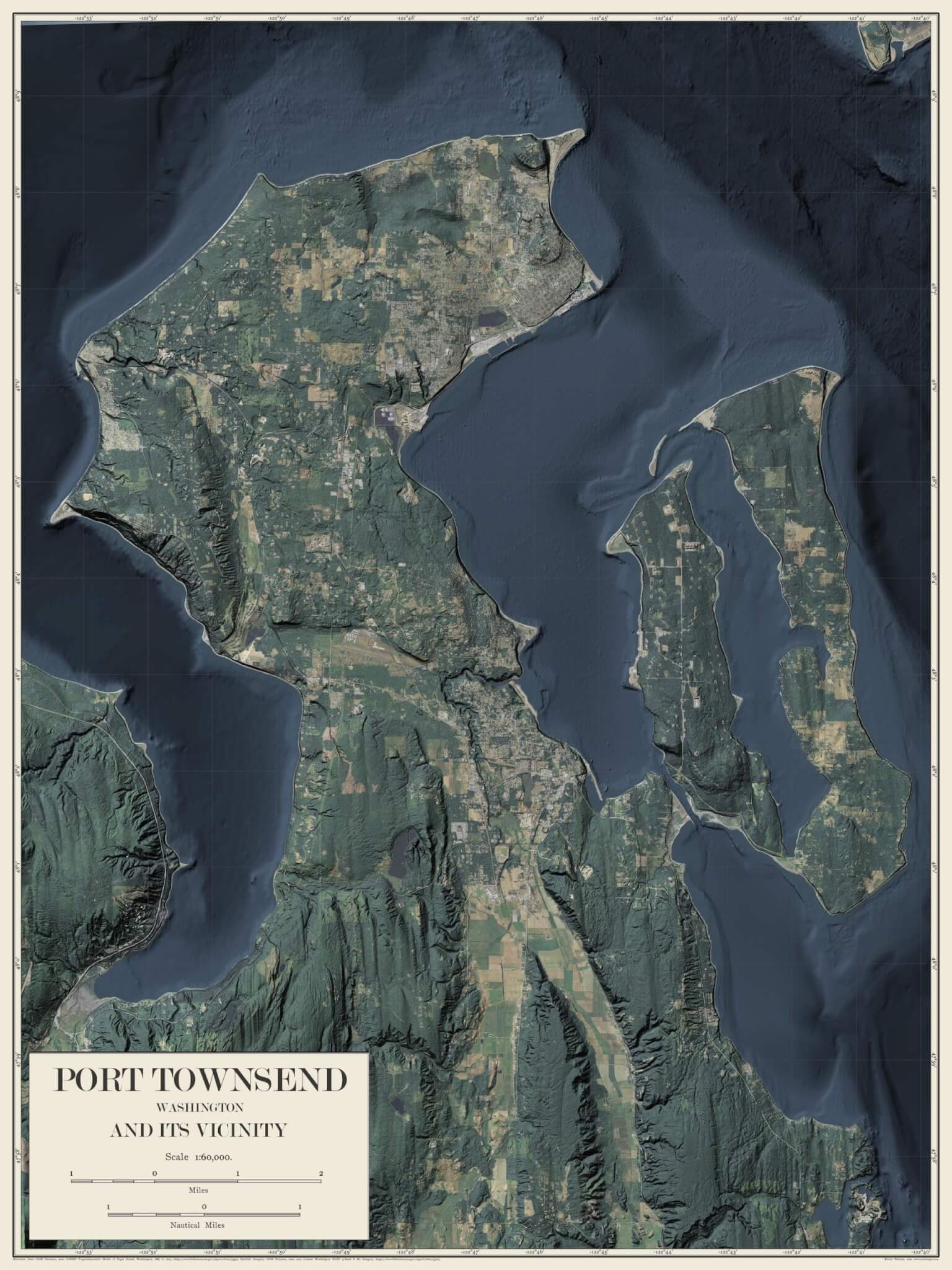 Port Townsend Washington LIDAR Map Cartologie